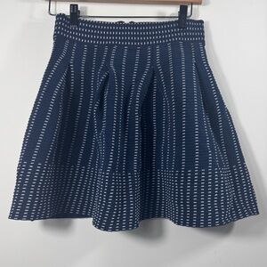 Maje Navy Blue Josette Jacquard Knit A-Line Mini Skirt Size 3